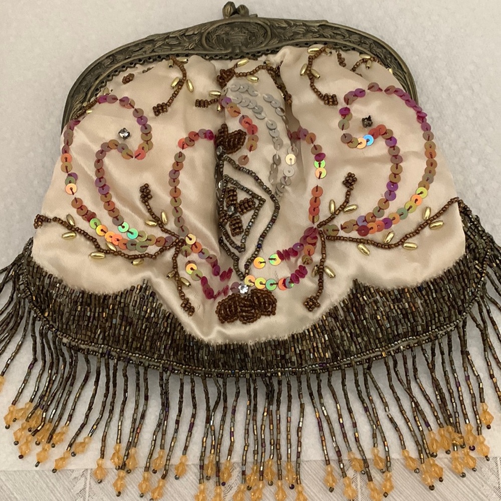 Vintage Hand Beaded Flapper Style Evening Bag